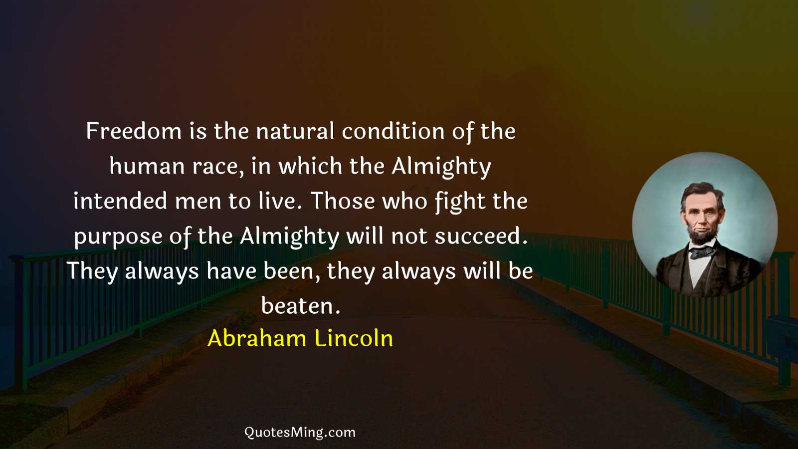 Freedom is the natural condition of the human race in