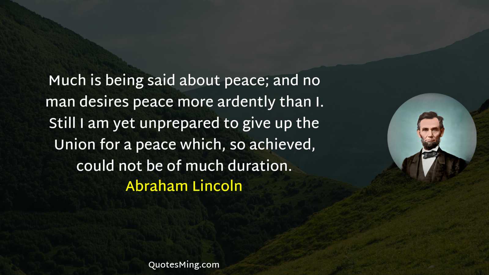 Much is being said about peace; and no man desires