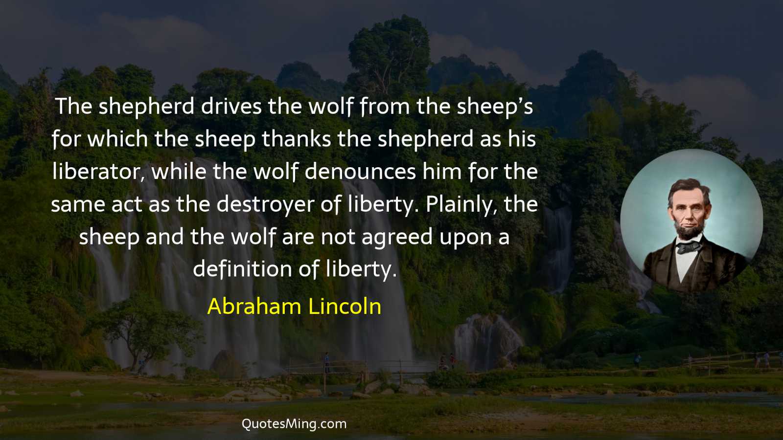 The shepherd drives the wolf from the sheep’s for which