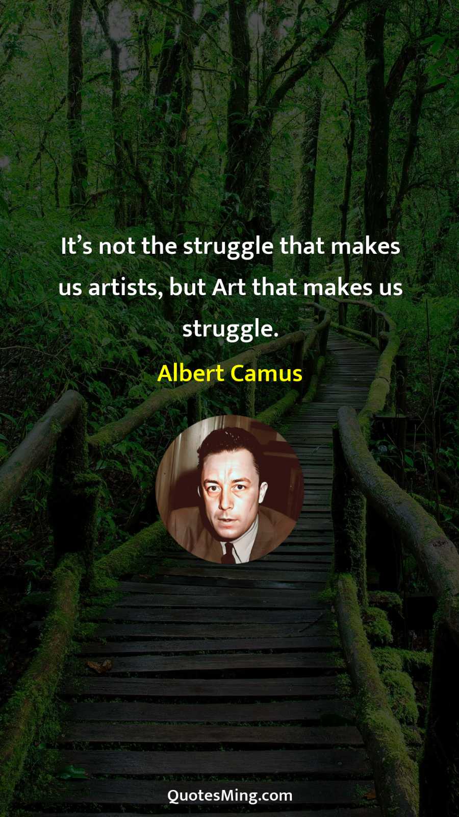 It’s not the struggle that makes us artists but Art