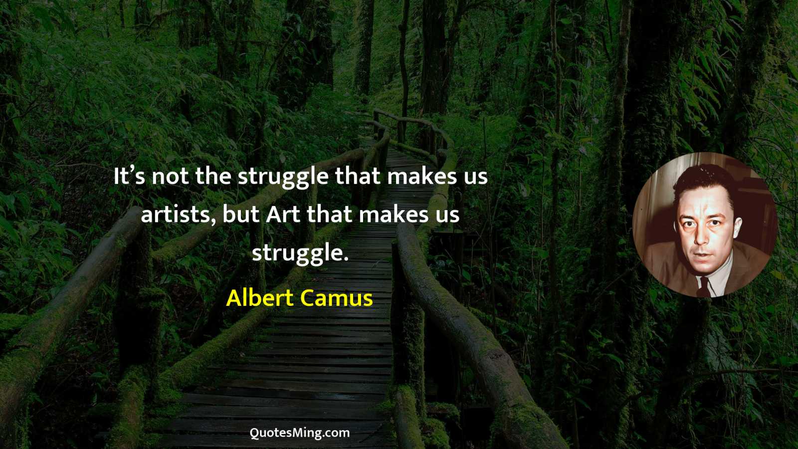 It’s not the struggle that makes us artists but Art