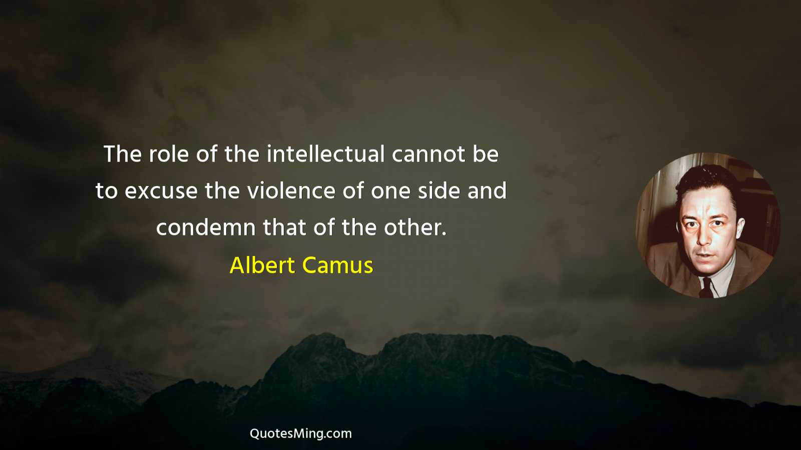 The role of the intellectual cannot be to excuse the