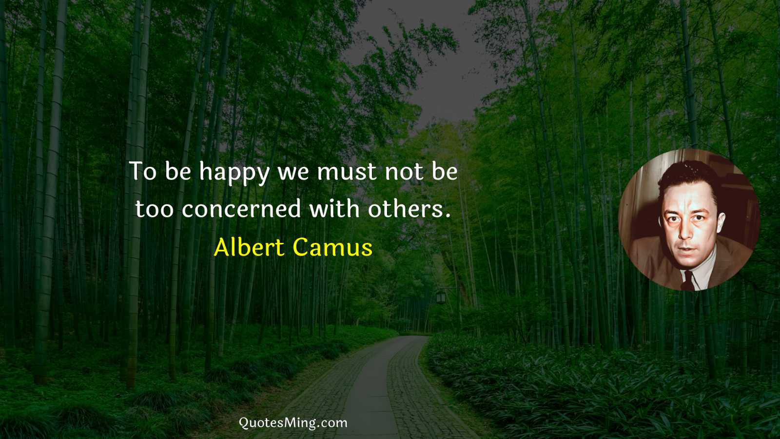 To be happy we must not be too concerned with