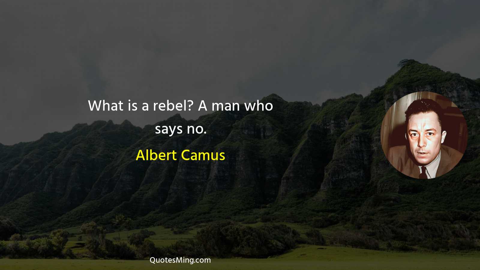 What is a rebel? A man who says no