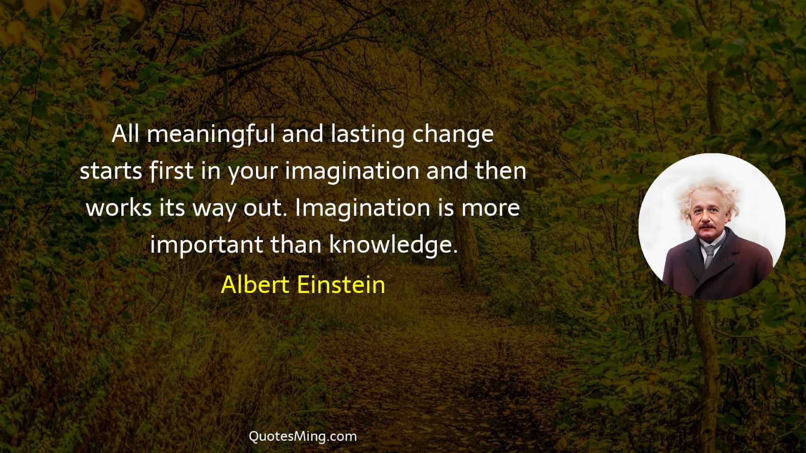 All meaningful and lasting change starts first in your imagination