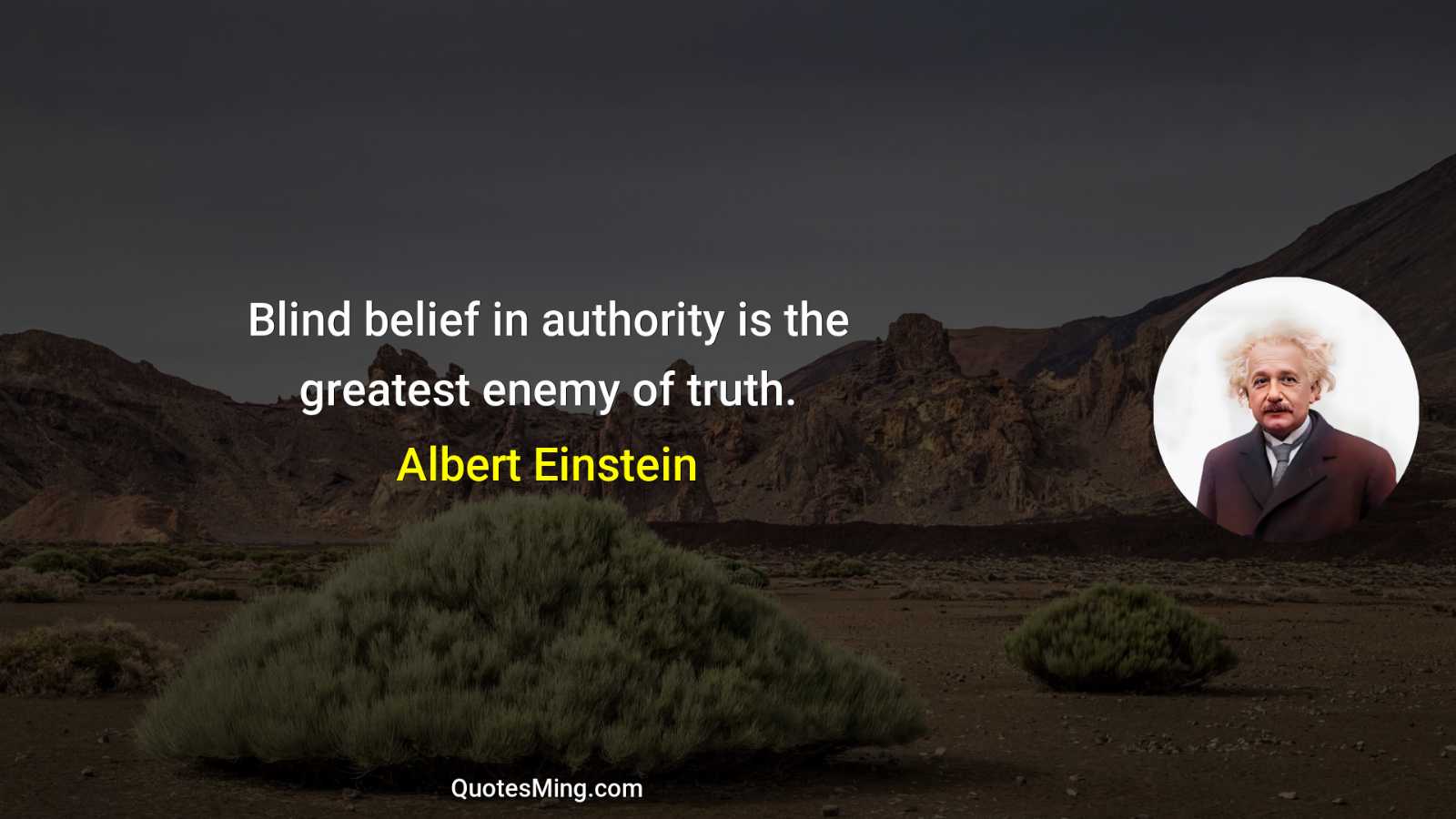 Blind belief in authority is the greatest enemy of truth