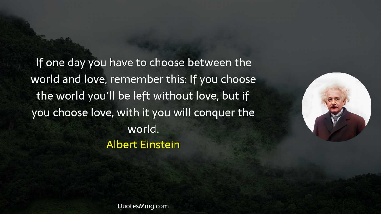 If one day you have to choose between the world