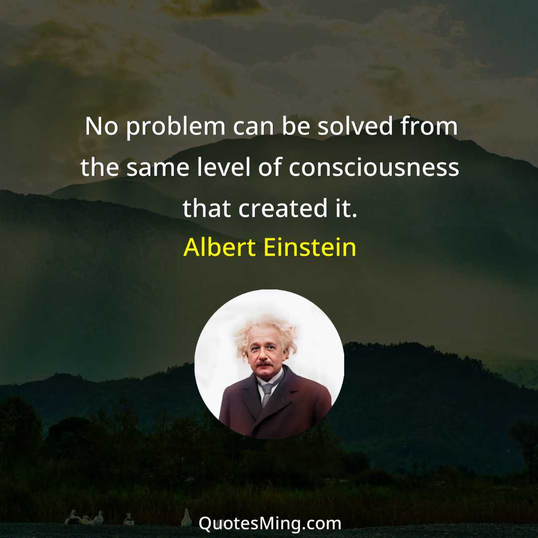 No problem can be solved from the same level of