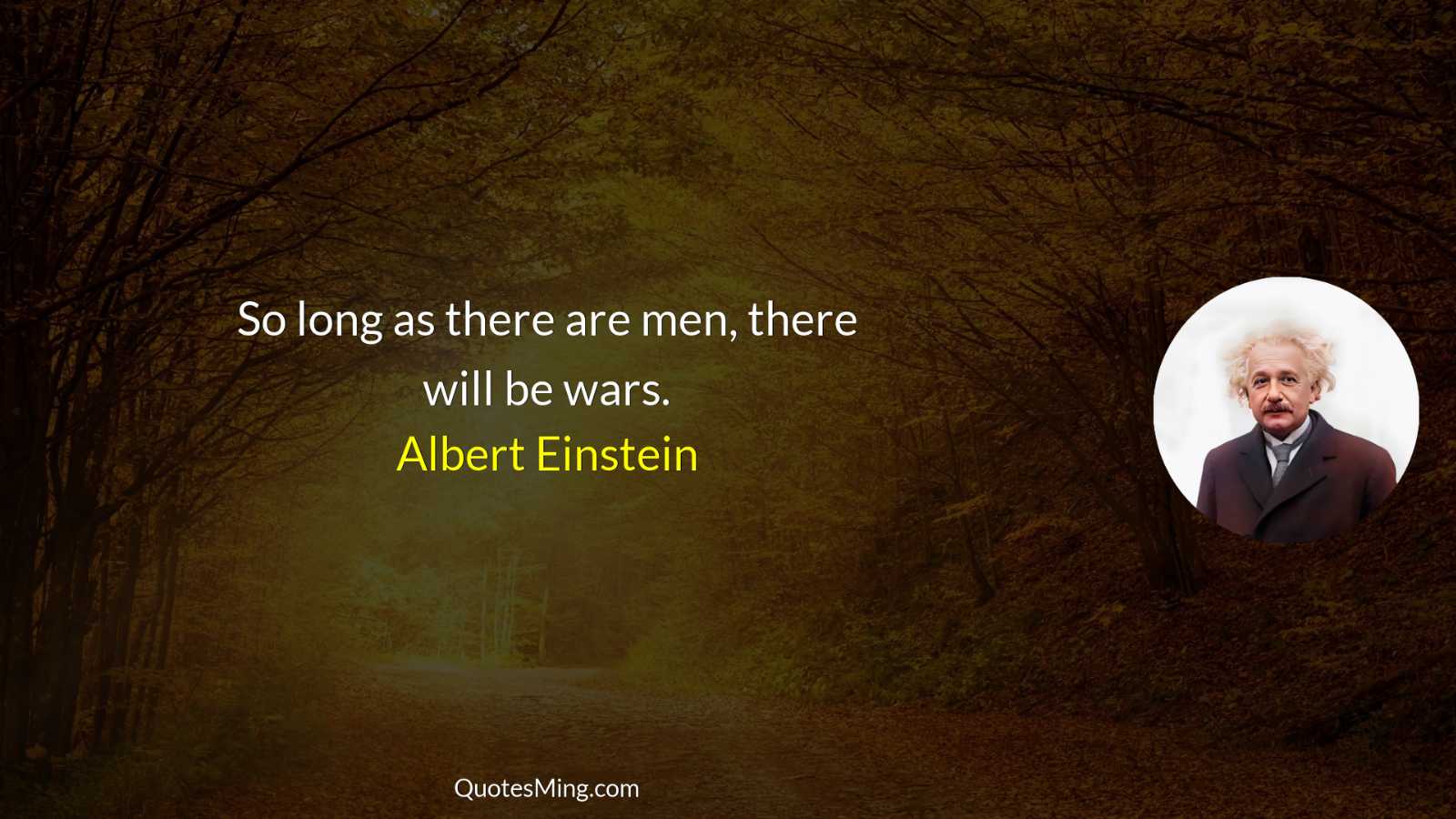 So long as there are men there will be wars