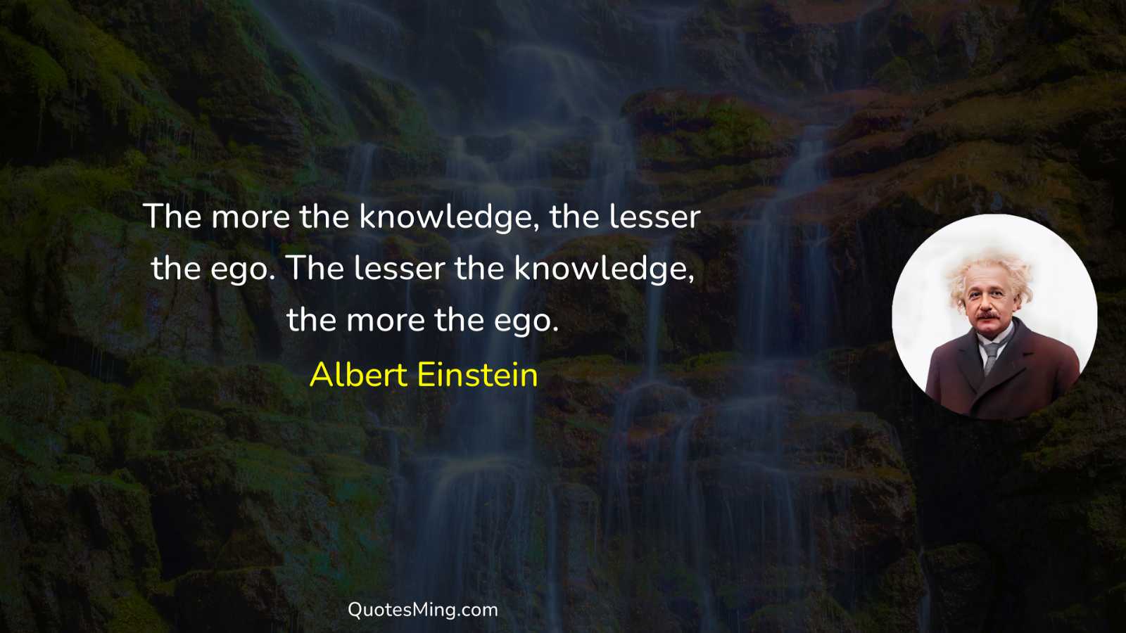 The more the knowledge the lesser the ego The lesser