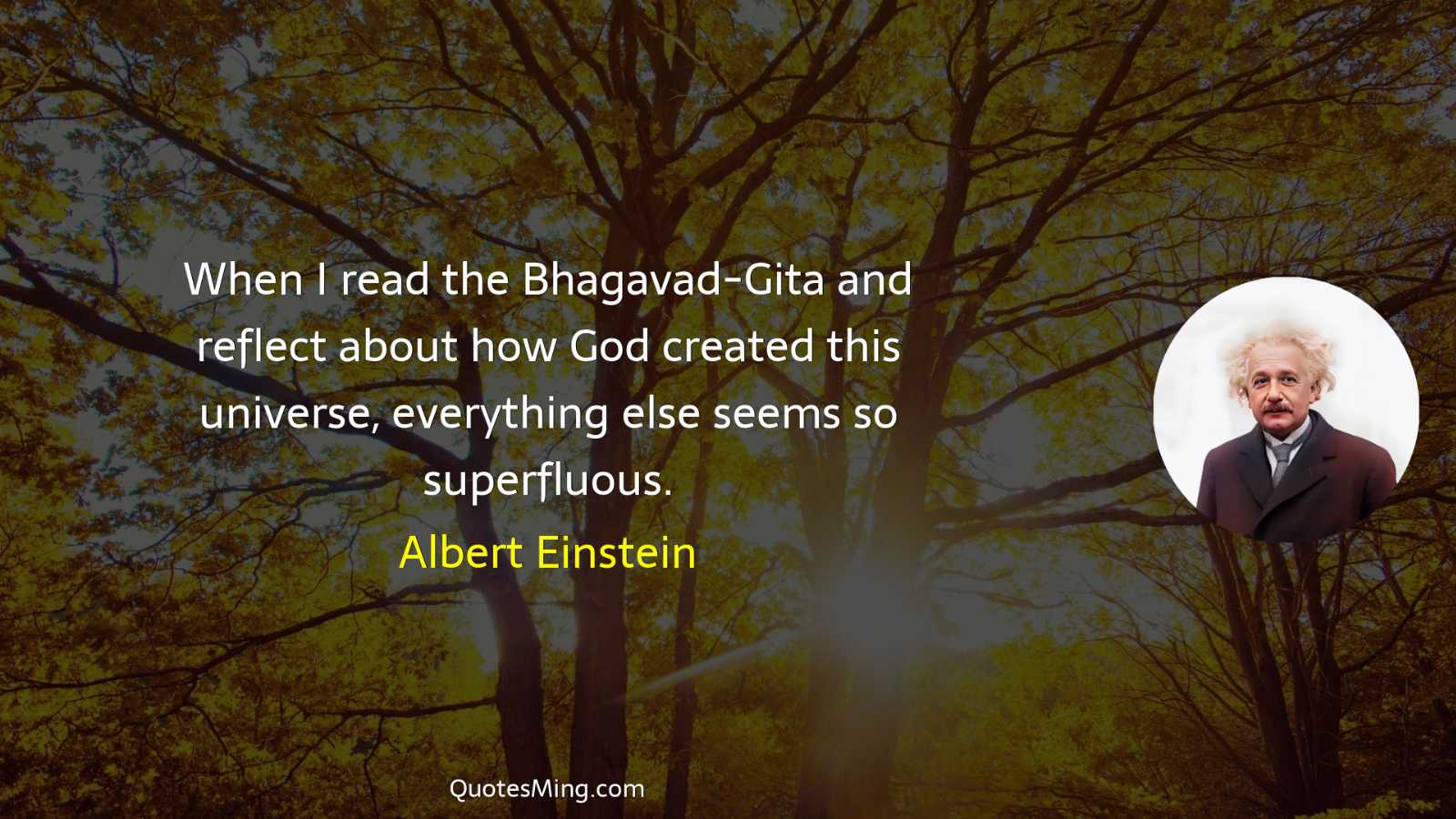 When I read the Bhagavad-Gita and reflect about how God