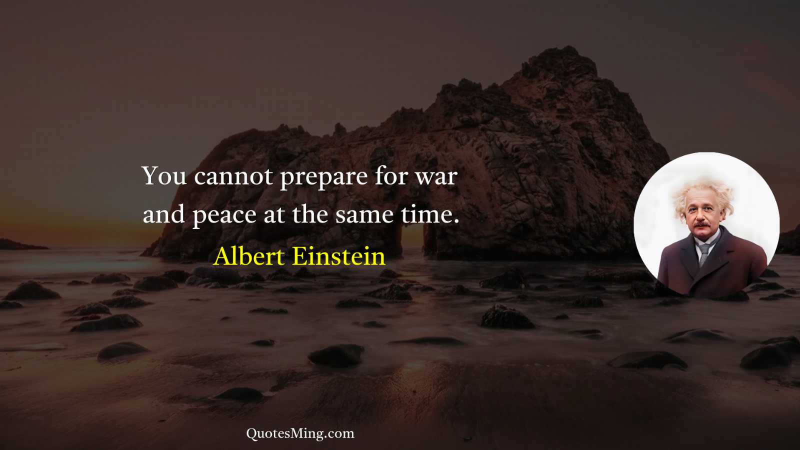 You cannot prepare for war and peace at the same