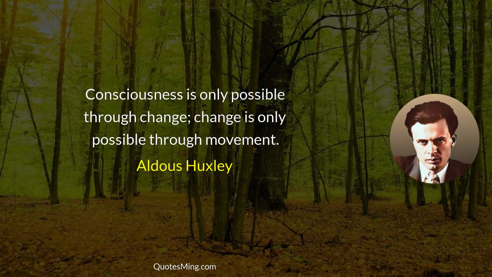 Consciousness is only possible through change; change is only possible