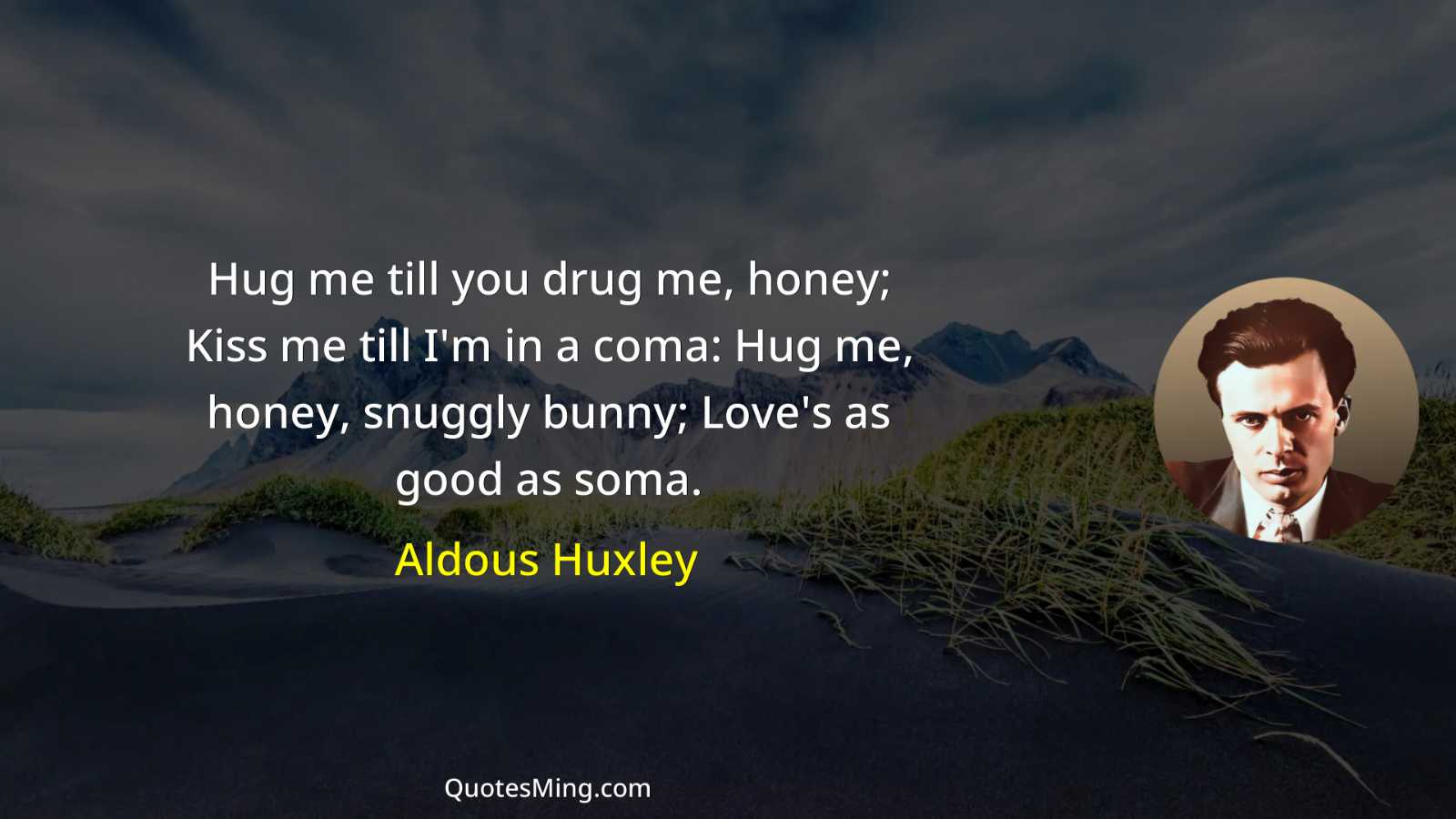 Hug me till you drug me honey; Kiss me till