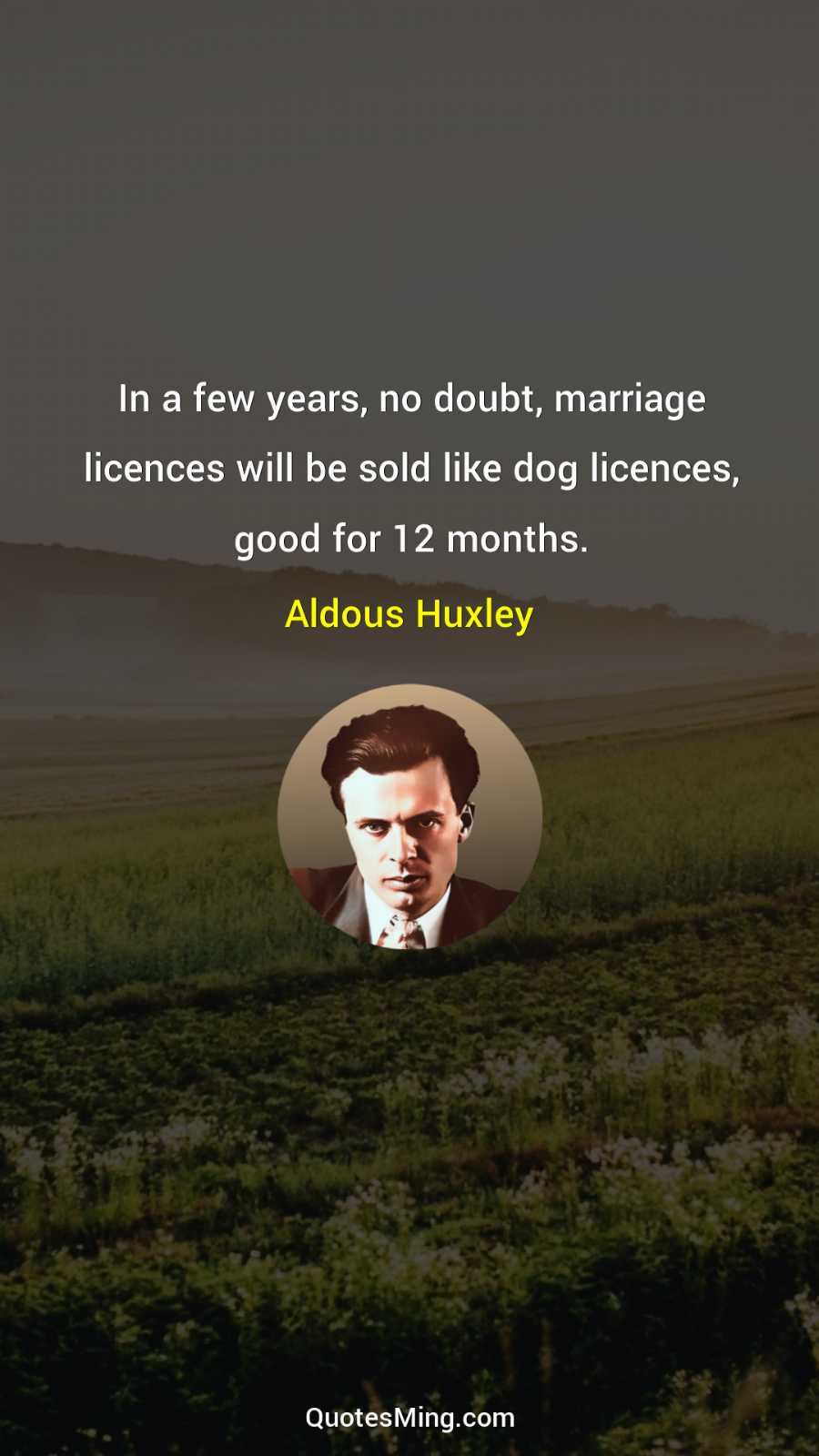 In a few years no doubt marriage licences will be