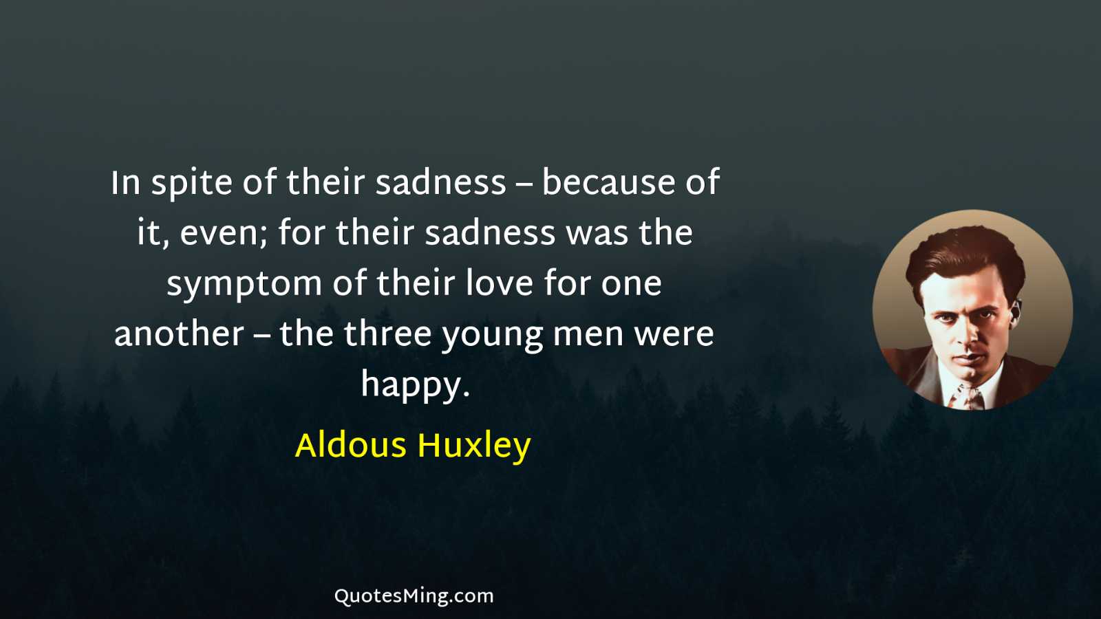 In spite of their sadness – because of it even;