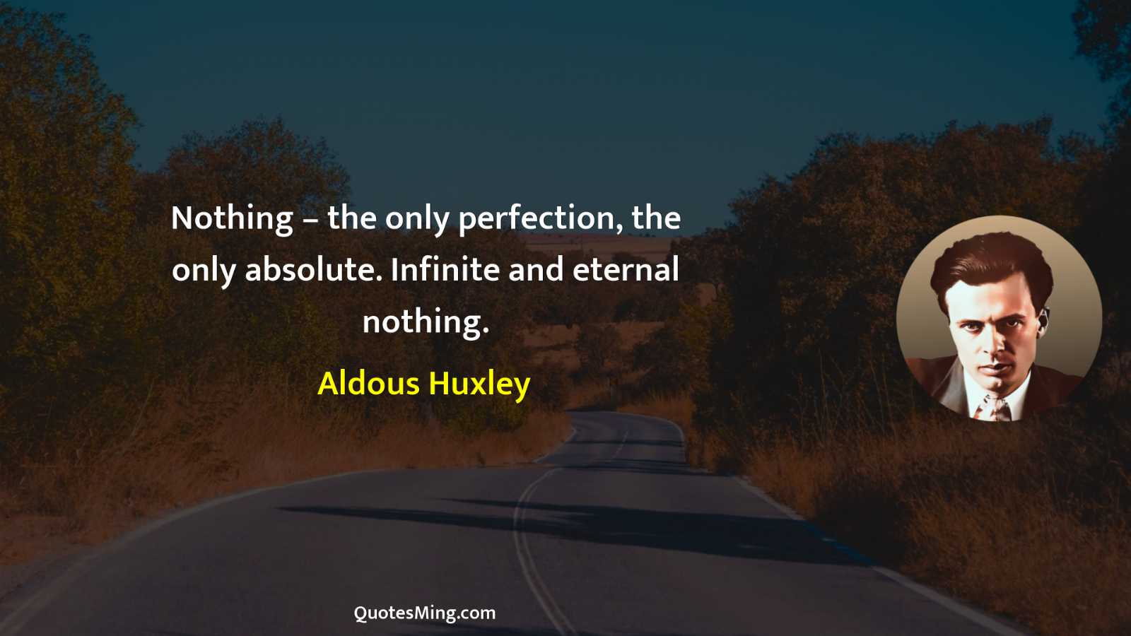 Nothing – the only perfection the only absolute Infinite and