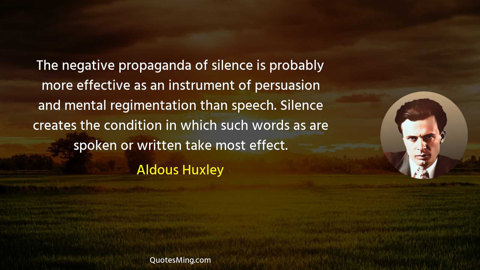 The negative propaganda of silence is probably more effective as