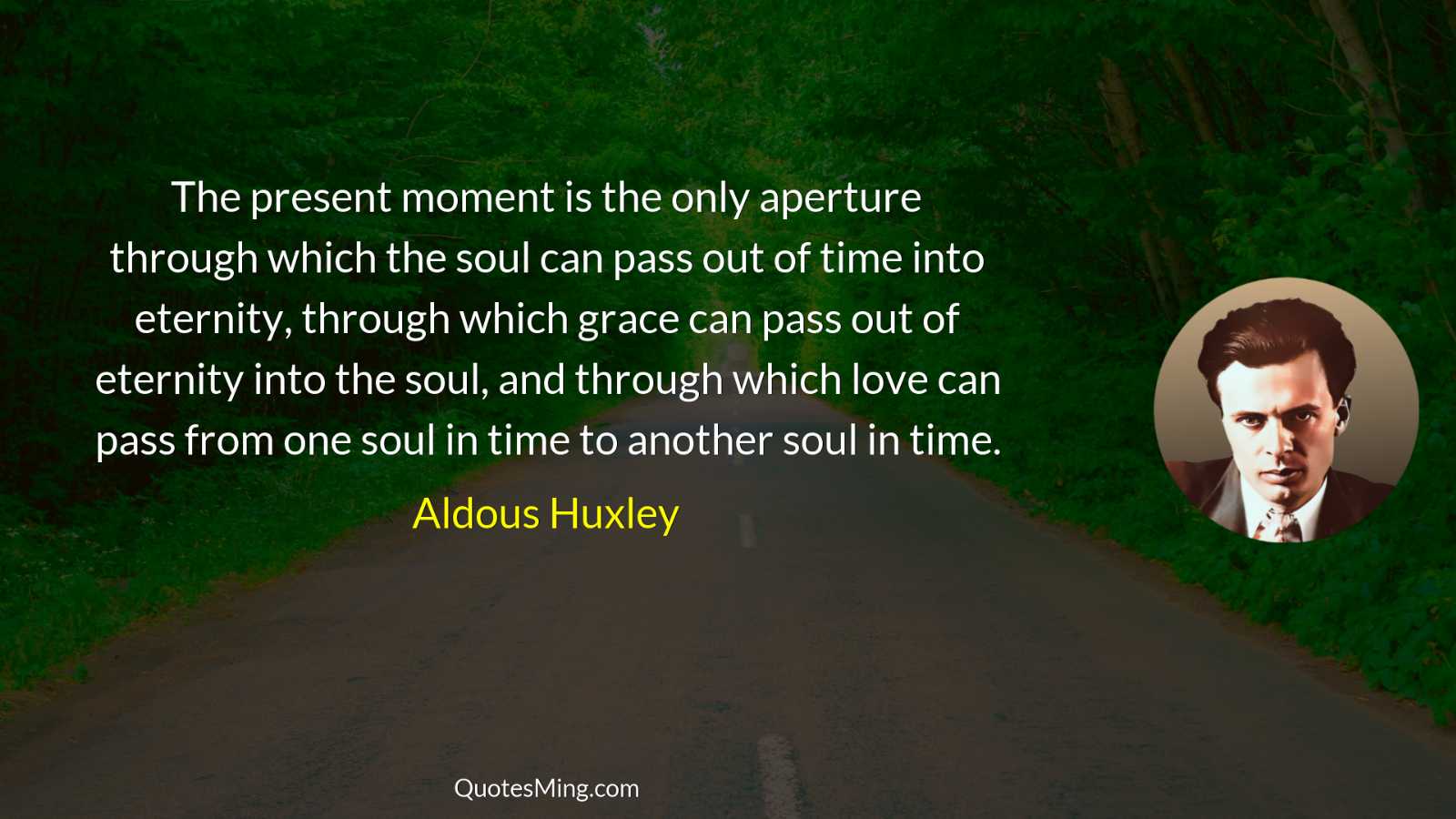 The present moment is the only aperture through which the