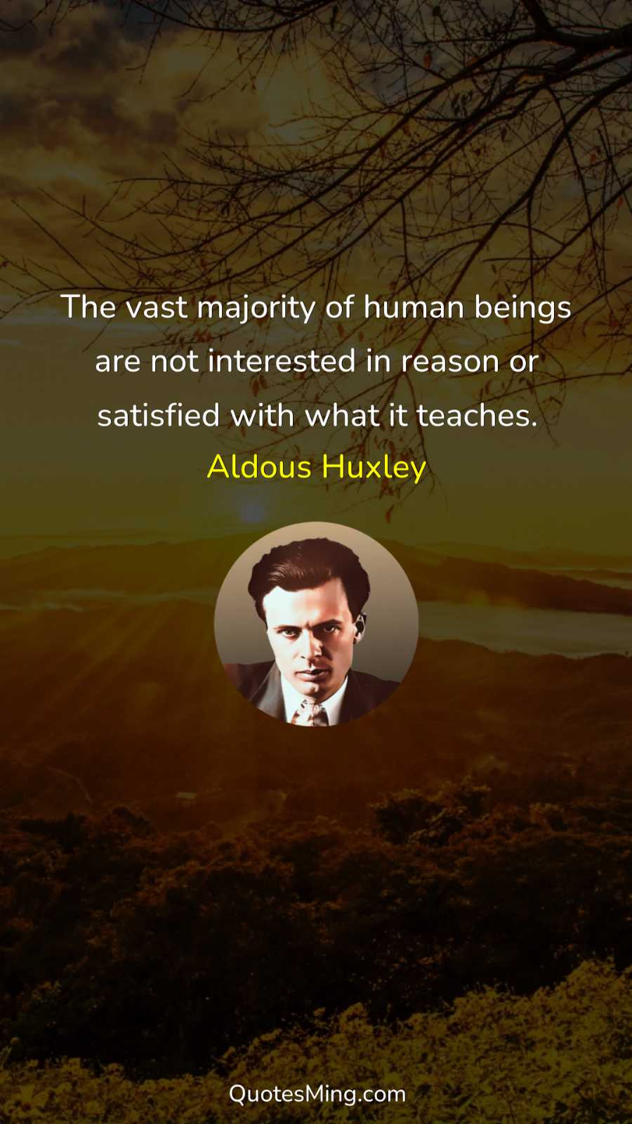 The vast majority of human beings are not interested in