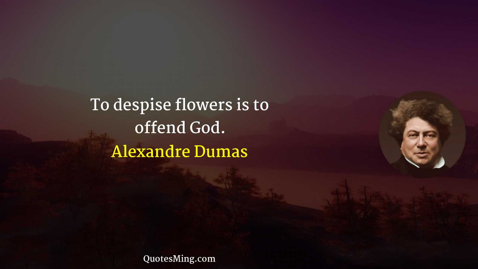 To despise flowers is to offend God