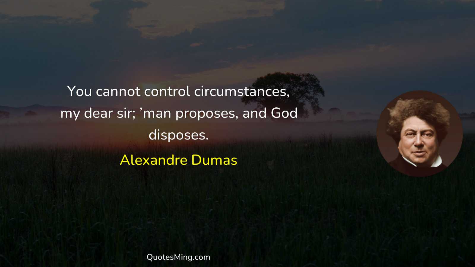 You cannot control circumstances my dear sir; ’man proposes and