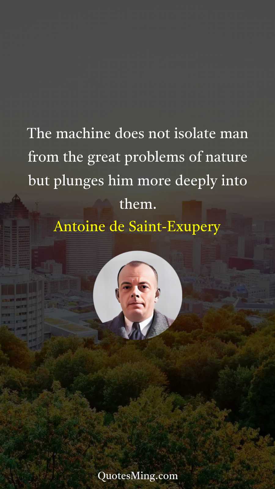 The machine does not isolate man from the great problems