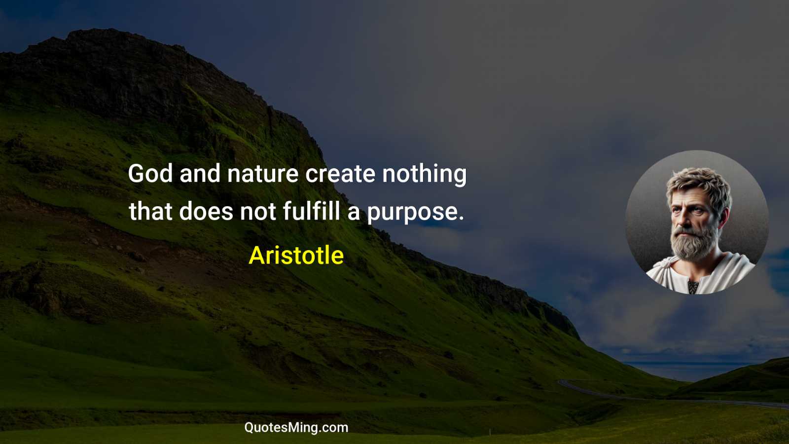 God and nature create nothing that does not fulfill a