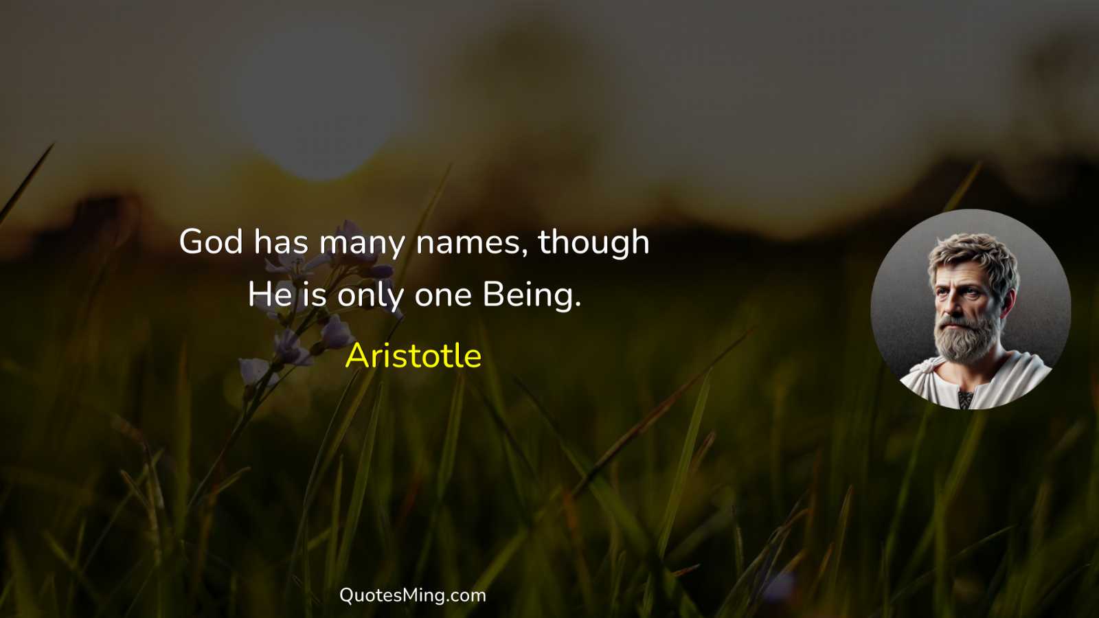 God has many names though He is only one Being