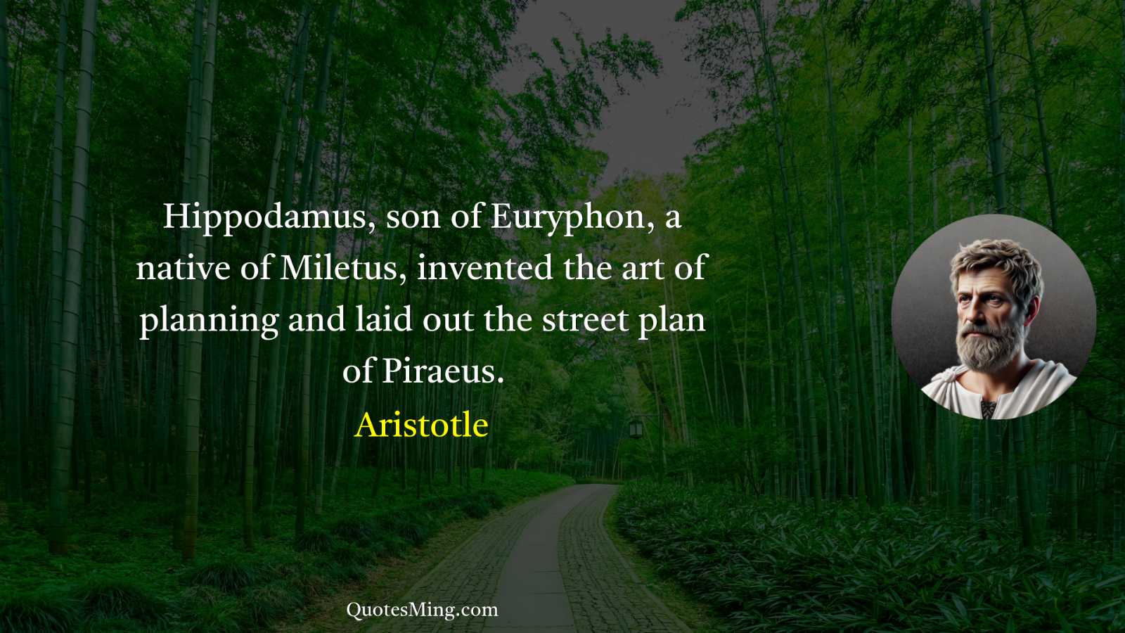 Hippodamus son of Euryphon a native of Miletus invented the