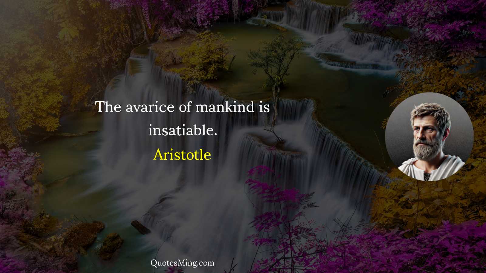 The avarice of mankind is insatiable