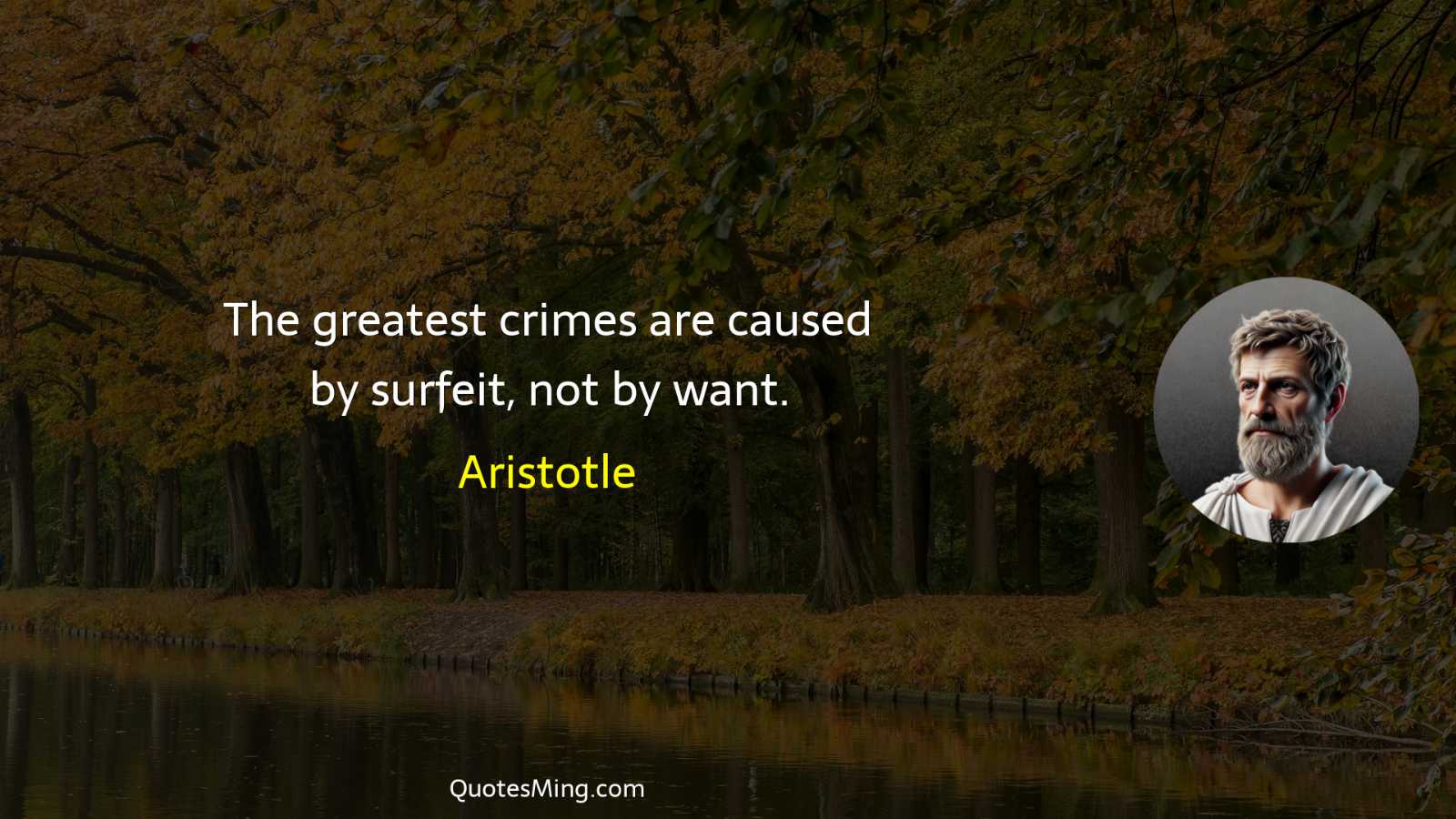 The greatest crimes are caused by surfeit not by want