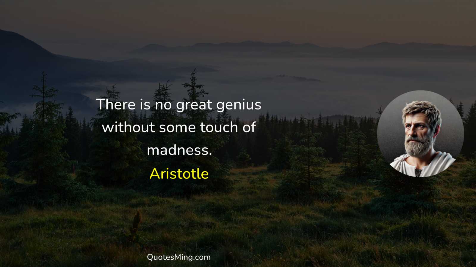 There is no great genius without some touch of madness