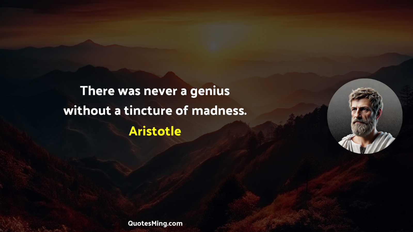 There was never a genius without a tincture of madness