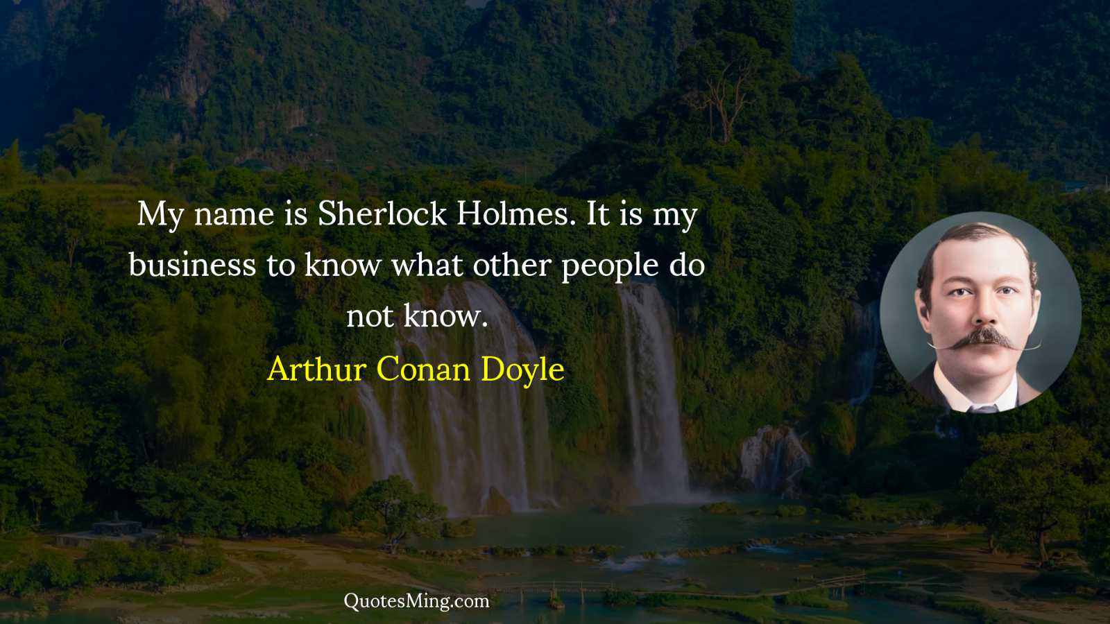 My name is Sherlock Holmes It is my business to