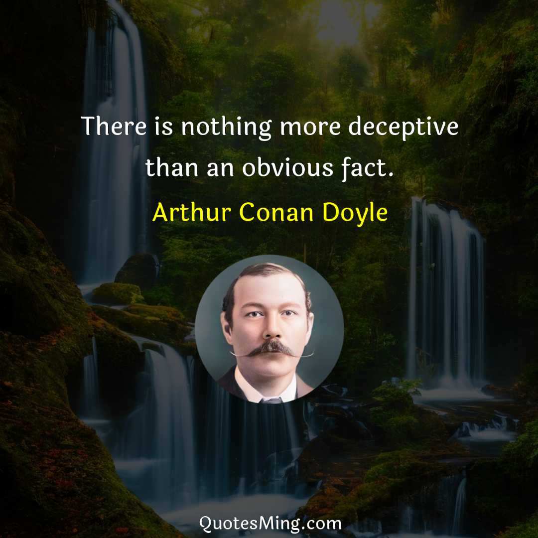 There is nothing more deceptive than an obvious fact