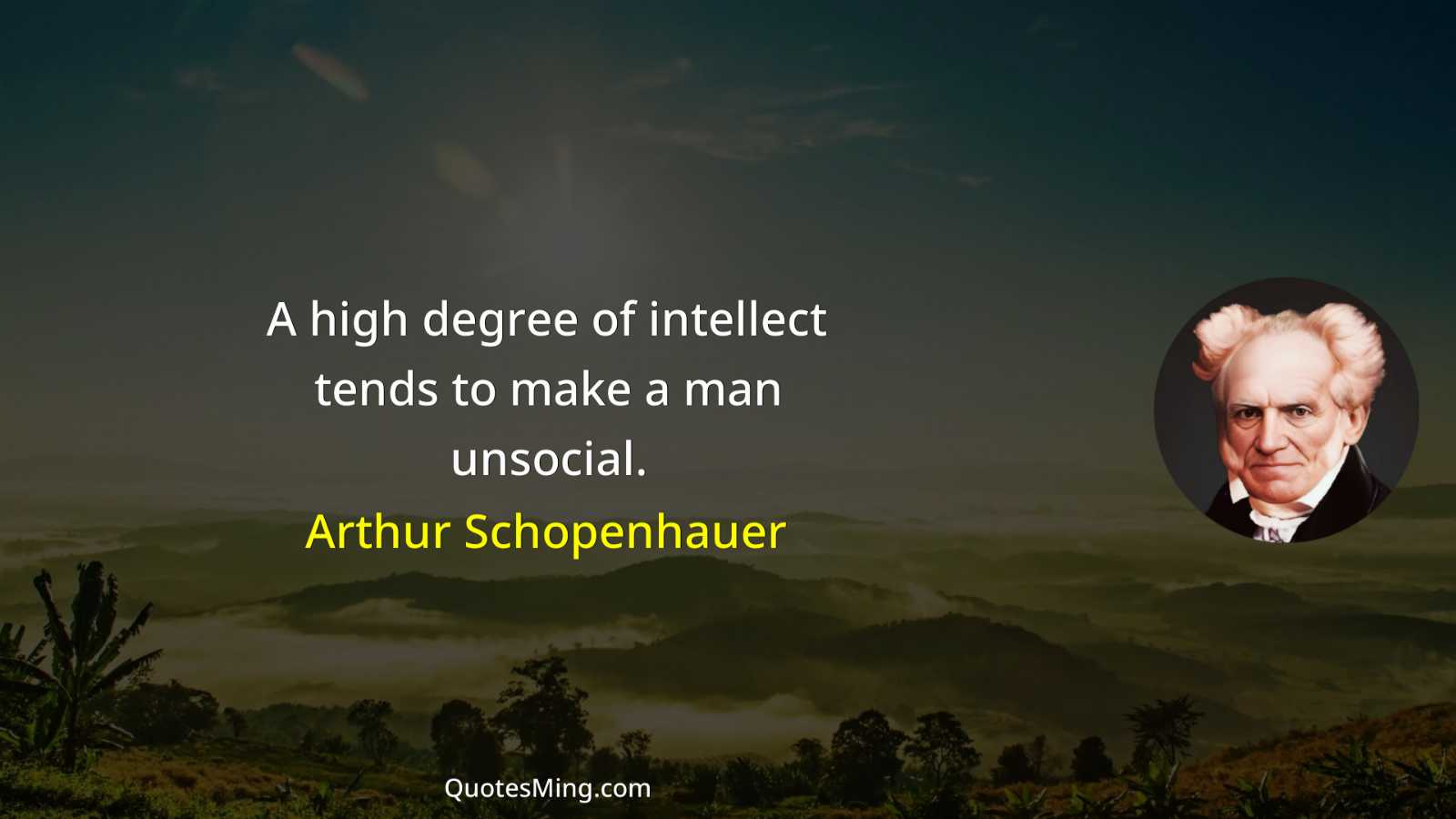 A high degree of intellect tends to make a man