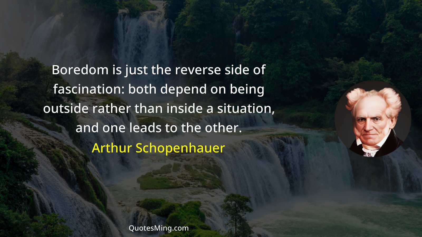 Boredom is just the reverse side of fascination: both depend