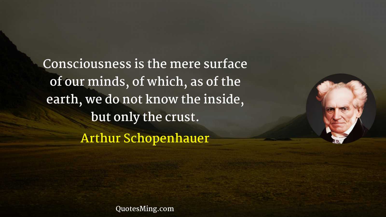 Consciousness is the mere surface of our minds of which