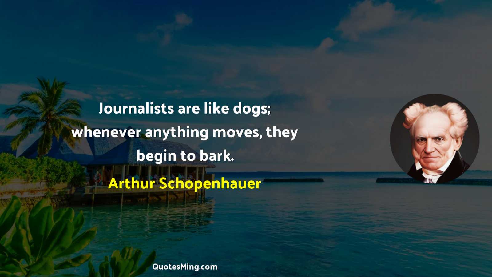 Journalists are like dogs; whenever anything moves they begin to