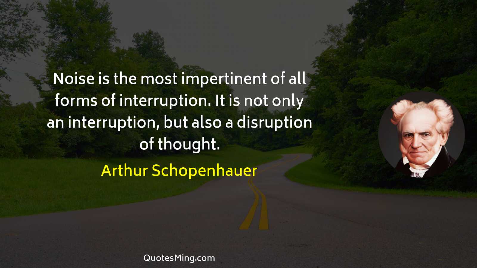 Noise is the most impertinent of all forms of interruption