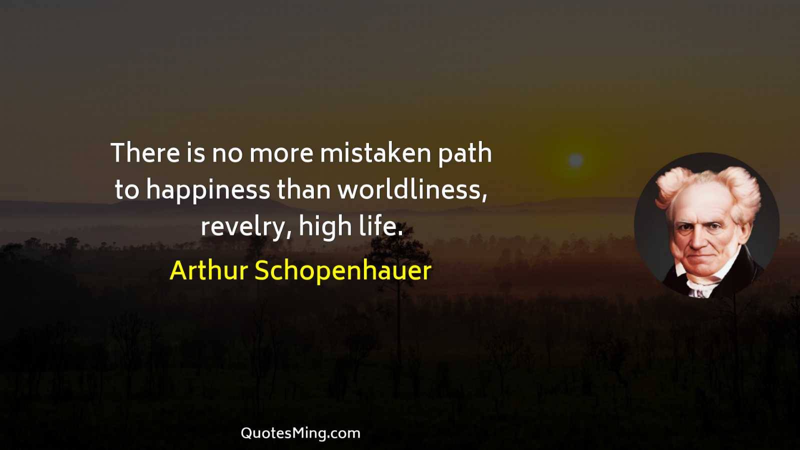 There is no more mistaken path to happiness than worldliness