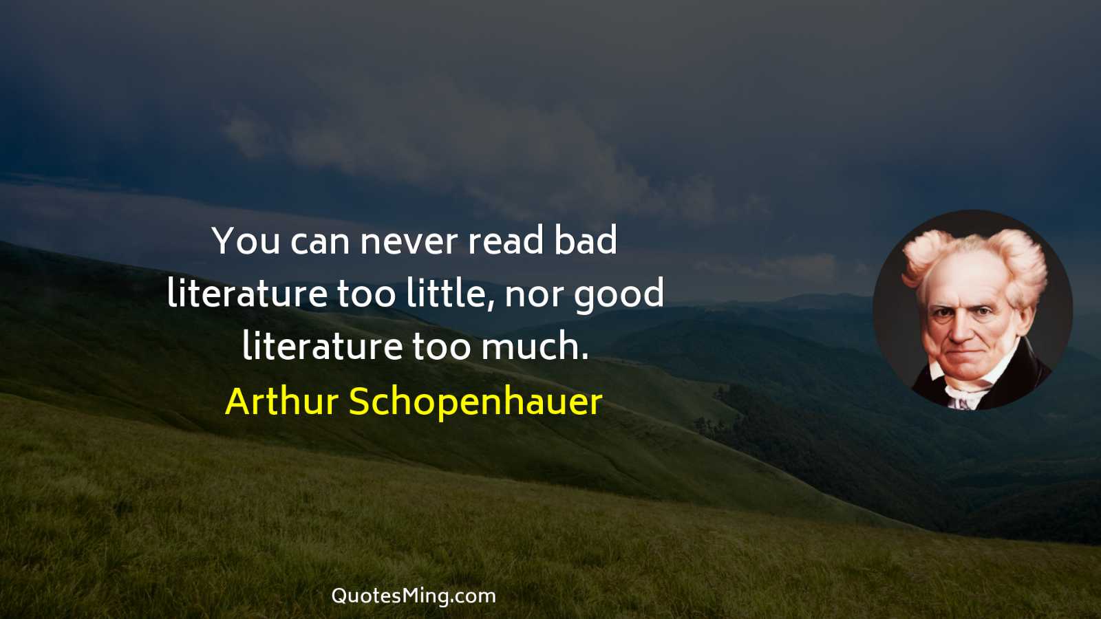 You can never read bad literature too little nor good