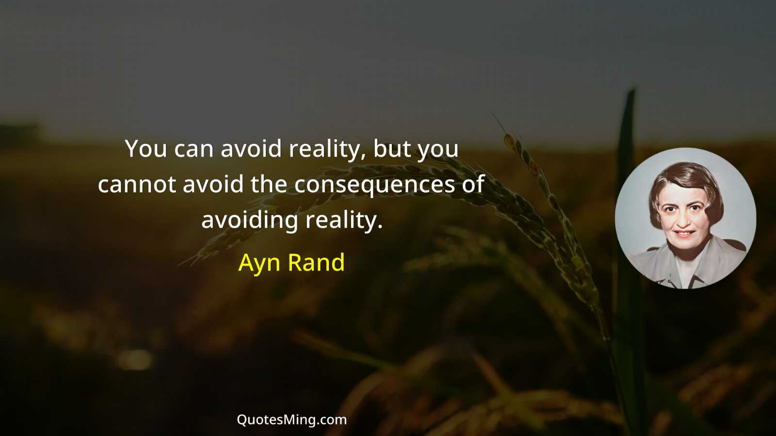 You can avoid reality but you cannot avoid the consequences