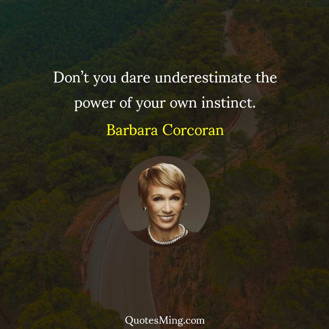 Don’t you dare underestimate the power of your own instinct