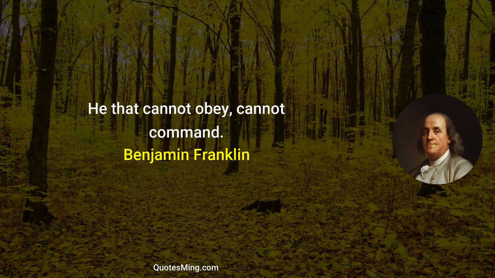 He that cannot obey cannot command