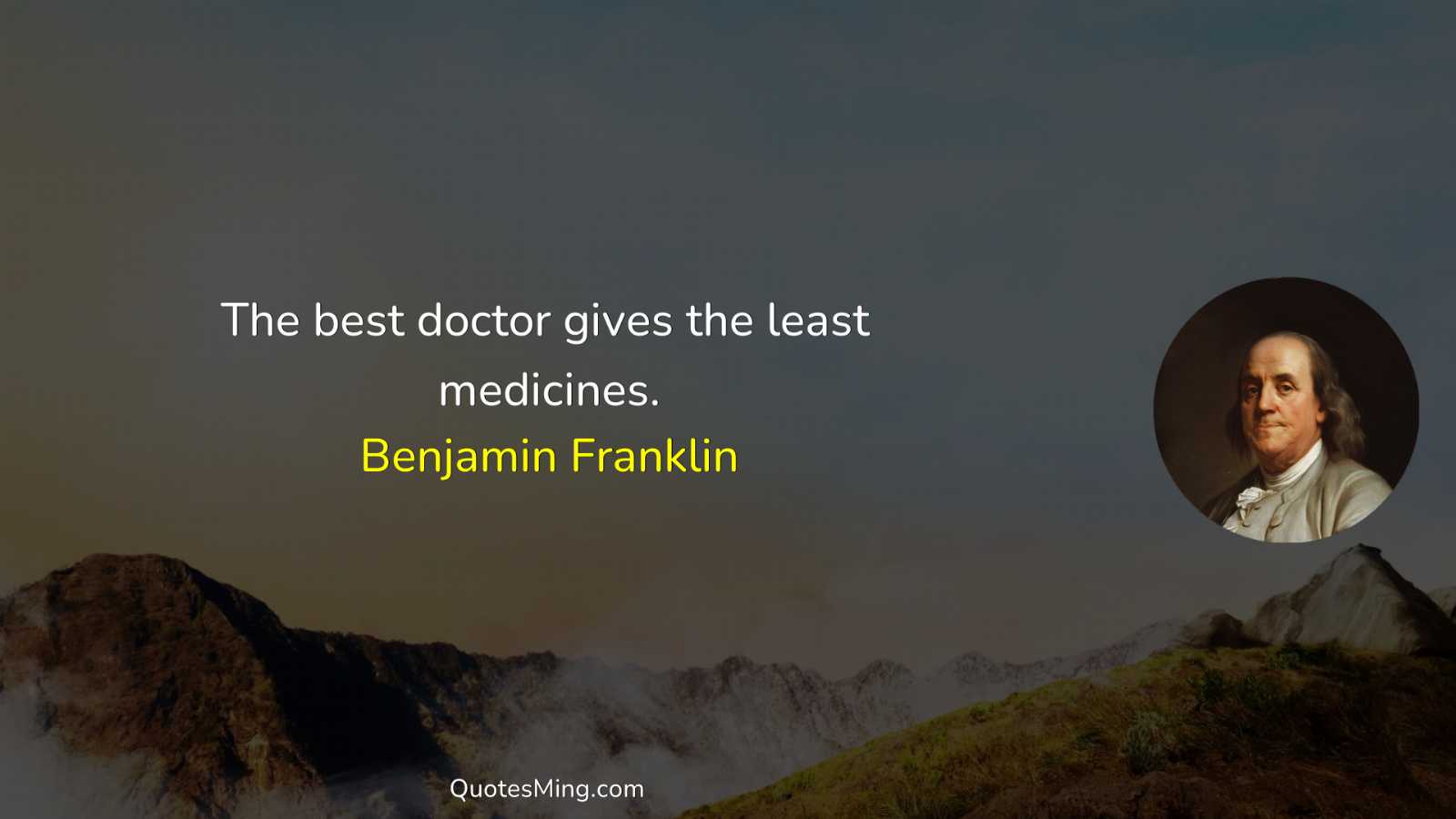 The best doctor gives the least medicines