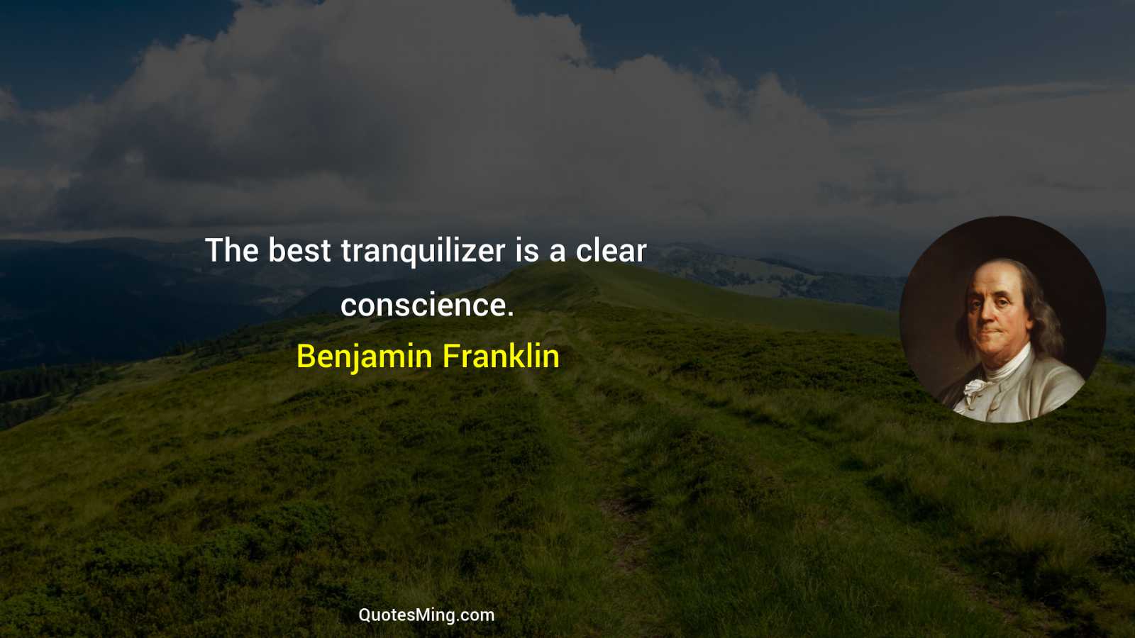 The best tranquilizer is a clear conscience