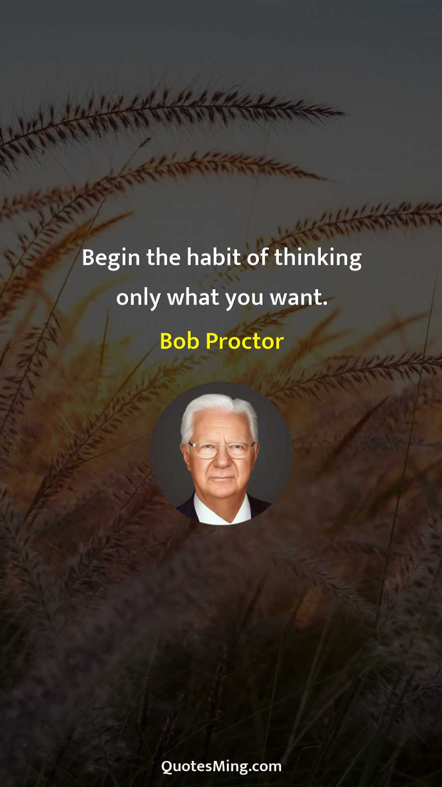 Begin the habit of thinking only what you want