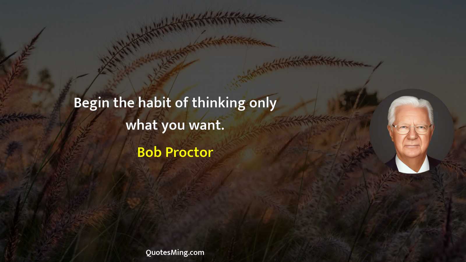 Begin the habit of thinking only what you want